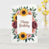 Shimmer Script Verjaardagskaart Kaart (Gele Bloem)