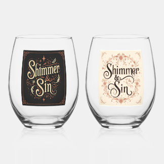 Shimmer & Sin Gothic Wine Glass Set | Dark Glam Wijnglas Zonder Voet