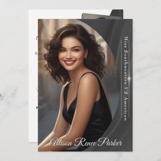 Shimmer Slate Autograph Kaart voor Pageants (Voorkant / Achterkant)