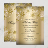 Shimmer Snowflake Gold Kerstfeestdag Kaart (Voorkant / Achterkant)
