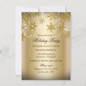 Shimmer Snowflake Gold Kerstfeestdag Kaart (Voorkant)