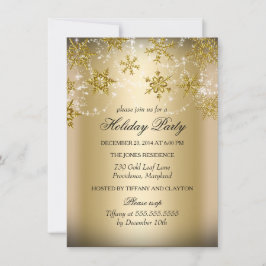 Shimmer Snowflake Gold Kerstfeestdag Kaart