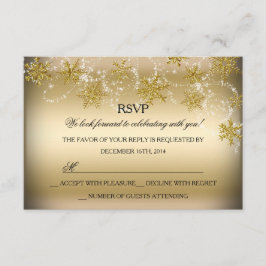 Shimmer Snowflake Gold Kerstvakantie RSVP