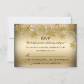 Shimmer Snowflake Gold Kerstvakantie RSVP Kaartje (Voorkant)