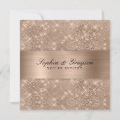 Shimmer Strip Gold Sparkle Wedding Invite Kaart (Voorkant)