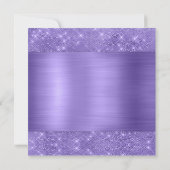 Shimmer Strip Paarse Glitter Huwelijksuitnodiging Kaart (Achterkant)