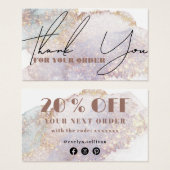 Shimmer waterverf bedankt je korting visitekaartje (Voorkant /achterkant)