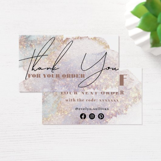 Shimmer waterverf bedankt je korting visitekaartje (Bureau)