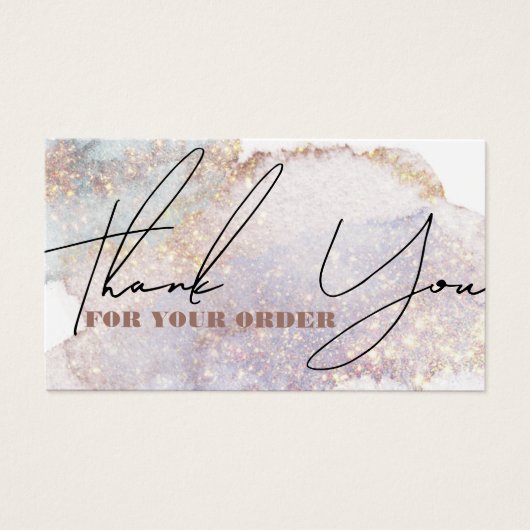 Shimmer waterverf bedankt je korting visitekaartje (Voorkant)