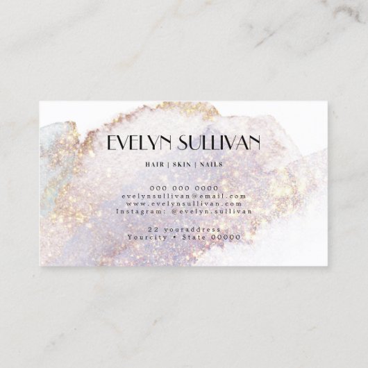 Shimmer waterverf loyalty visitekaartje (Achterkant)