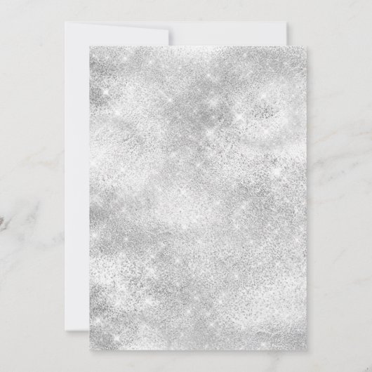 Shimmer Wit Zilver Rood Bloemen Kerstfeest Kaart (Achterkant)