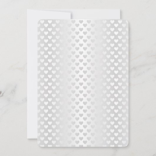 Shimmer Witte bruiloft harten Kaart (Achterkant)