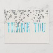 Shimmer Zee Blauw en Faux Silver Sequins Briefkaart (Voorkant)