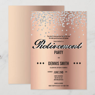 Shimmer Zilveren Glitter Confetti Pensioenfeest Kaart