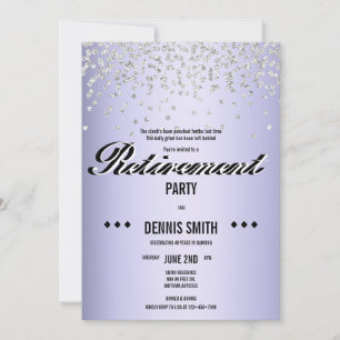 Shimmer Zilveren Glitter Confetti Pensioenfeest Kaart