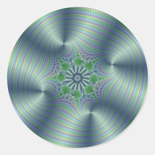 Shimmerine - Fractal Art Ronde Sticker (Voorkant)