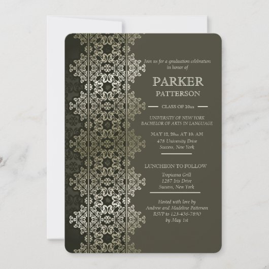 Shimmering Afstuderen Invitation Kaart (Voorkant)