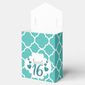 Shimmering Aqua Blue Sweet 16 Birthday Favor Box Bedankdoosjes (Geopend)