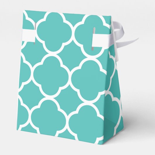 Shimmering Aqua Blue Sweet 16 Birthday Favor Box Bedankdoosjes (Achterkant)