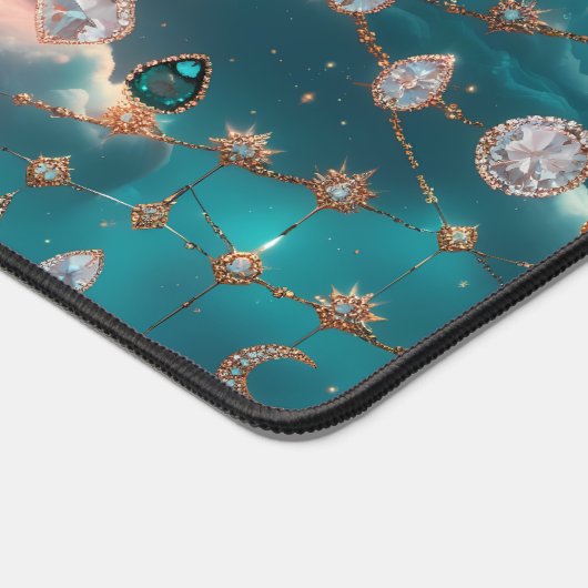 Shimmering Aquamarine Diamond Celestial Moon Bureaumat (Hoek)