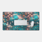 Shimmering Aquamarine Diamond Celestial Moon Bureaumat (Keyboard & Muis)