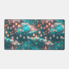 Shimmering Aquamarine Diamond Celestial Moon Bureaumat