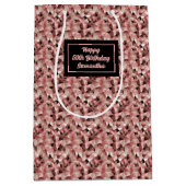 Shimmering Birthday Gift Bag Elegant Rose Gold  Medium Cadeauzakje (Voorkant)