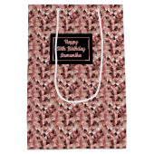 Shimmering Birthday Gift Bag Elegant Rose Gold  Medium Cadeauzakje (Achterkant)