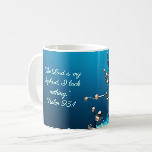 Shimmering Blue en Goddelijk Lijst  Koffiemok (Voorkant links)