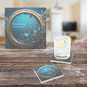 Shimmering Blue en Goddelijk Lijst  Stenen Onderzetter
