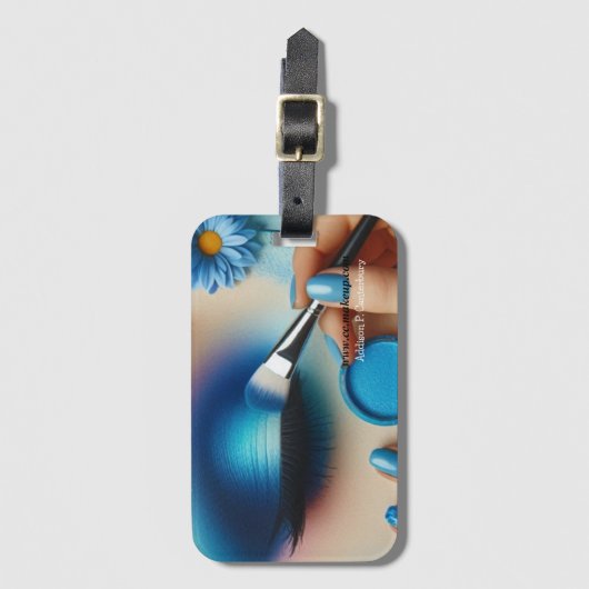 Shimmering Blue Eye Shadow Make-up Bagagelabel (Voorkant (verticaal))