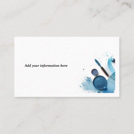 Shimmering Blue Eye Shadow Make-up Visitekaartje (Achterkant)
