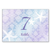 Shimmering Blue Paars Starfish Wedding Kaart (Achterkant)