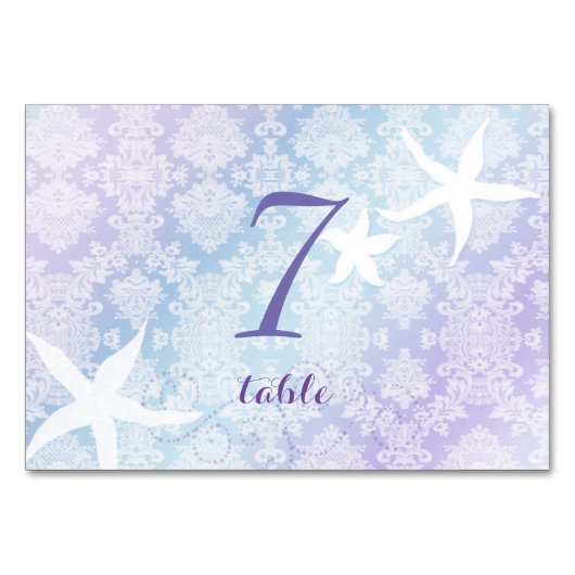 Shimmering Blue Paars Starfish Wedding Kaart (Voorkant)
