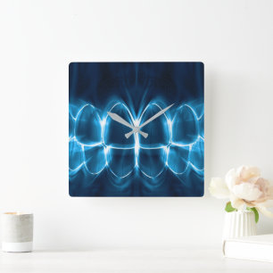 Shimmering Blue Smile Dental Art Clinic Decor Vierkante Klok