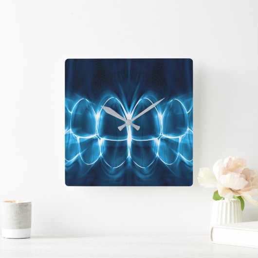 Shimmering Blue Smile Dental Art Clinic Decor Vierkante Klok (Huis)