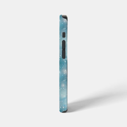 Shimmering Blue Sparkly Design iPhone Hoesje (Linkerkant)