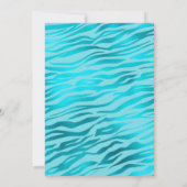 Shimmering Blue Tiger Stripes Bachelorette Party Kaart (Achterkant)