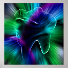 Shimmering Blue Tooth Dentist Orthodontist Poster