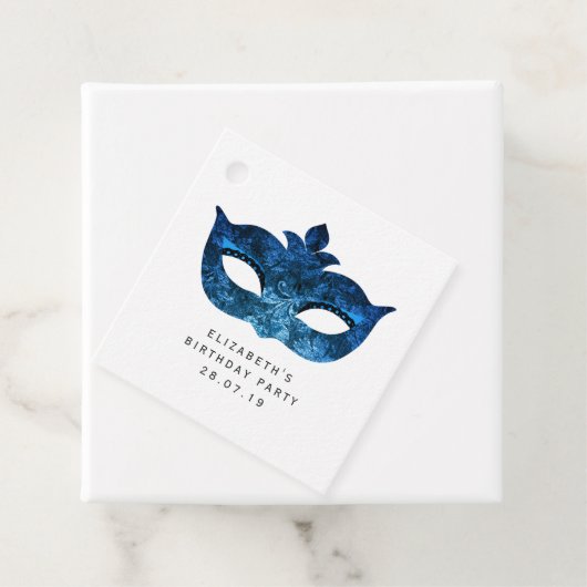 Shimmering Blue Velvet Debutante Bedankjes Labels (In situ)