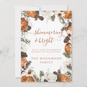 Shimmering & Bright Rustic Flat Holiday Kaart