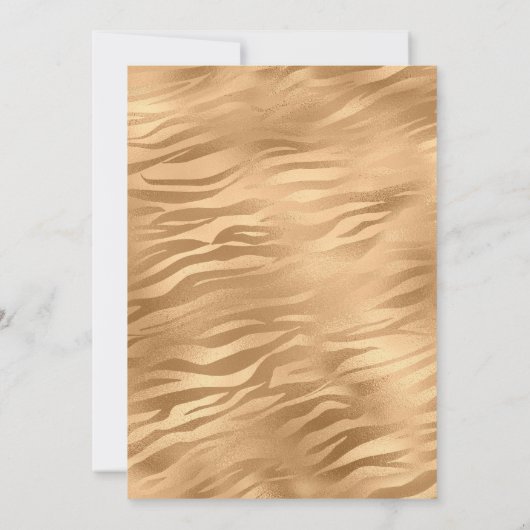 Shimmering Bronze Tiger Stripes Bachelorette Party Kaart (Achterkant)
