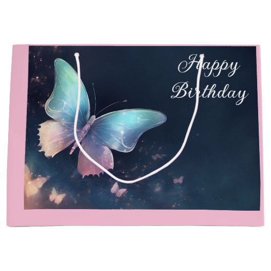 Shimmering Butterfly Gift Bag Groot Cadeauzakje (Voorkant)