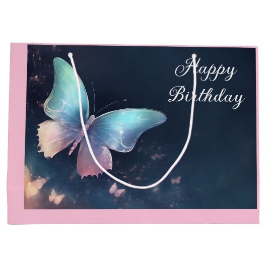 Shimmering Butterfly Gift Bag Groot Cadeauzakje (Achterkant)