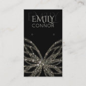 Shimmering Butterfly Modern Zwart Oorbel Display Visitekaartje (Voorkant)