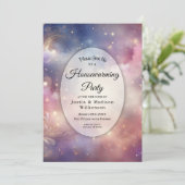 Shimmering Celestial Stardust Skies Housewarming Kaart (Staand voorkant)