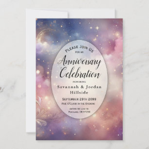 Shimmering Celestial Stardust Skies Jubileum Kaart