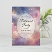 Shimmering Celestial Stardust Skies Pensioen Kaart (Staand voorkant)