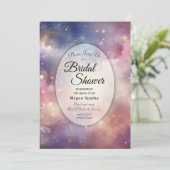 Shimmering Celestial Stardust Skies Vrijgezellenfe Kaart (Staand voorkant)