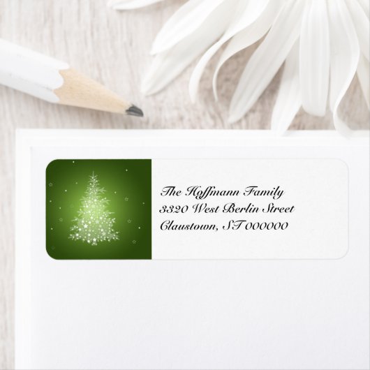 Shimmering Christmas Tree retouradreslabels Etiket (Insitu)